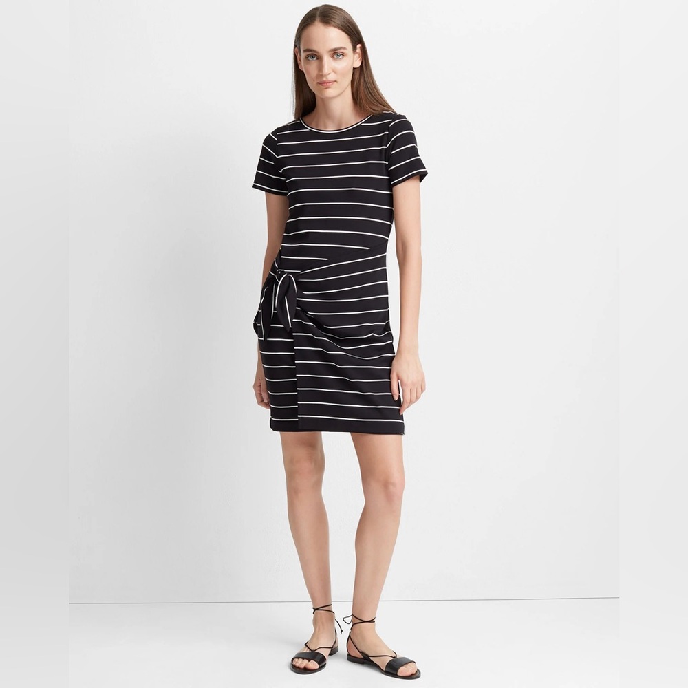 Club Monaco Black and White Striped Mini Dress